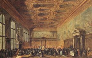 Francesco Guardi rThe Doge Grants an Andience in the Sala del Collegin in the Ducal Palace (mk05) china oil painting image